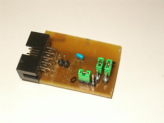 BLIT-Board; I2C-Temperaturfühler; fertig bestückte Leiterplatte; Bestückungsseite